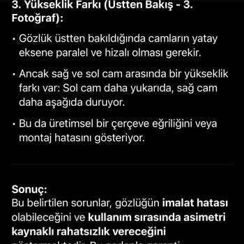 Armani Gözlükte Üretim Hatası Israrla Kabul Edilmiyor