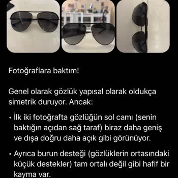 Armani Gözlükte Üretim Hatası Israrla Kabul Edilmiyor