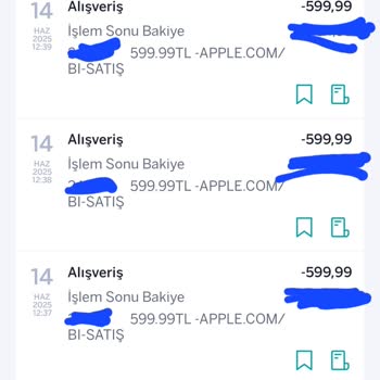Haberim Olmadan Hesabımdan Apple Üzerinden Yüksek Tutar Çekildi!