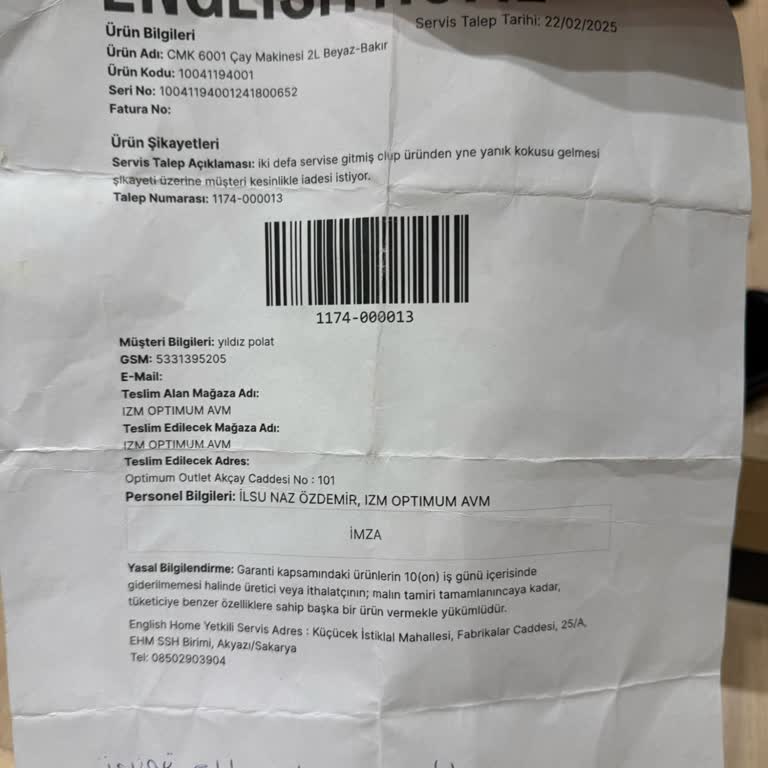 Garanti Sürecinde Çözülmeyen Yanık Kokusu Sorunu