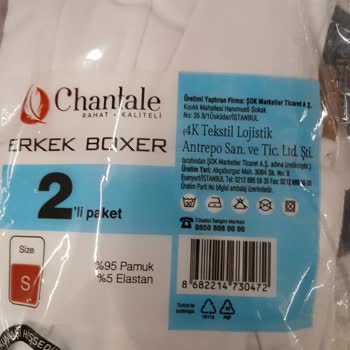 Şok Marketler Chantale 4K Tekstil Markasına Ait İç Çamaşırında Sorun