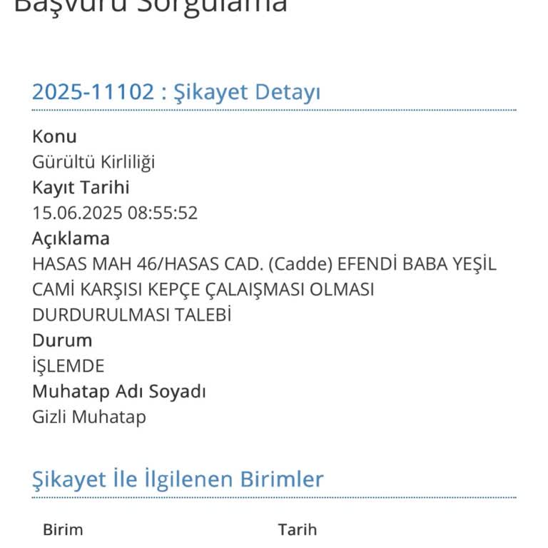 Pazar Günü Erken Saatte Gürültüye Zabıta Müdahale Etmedi