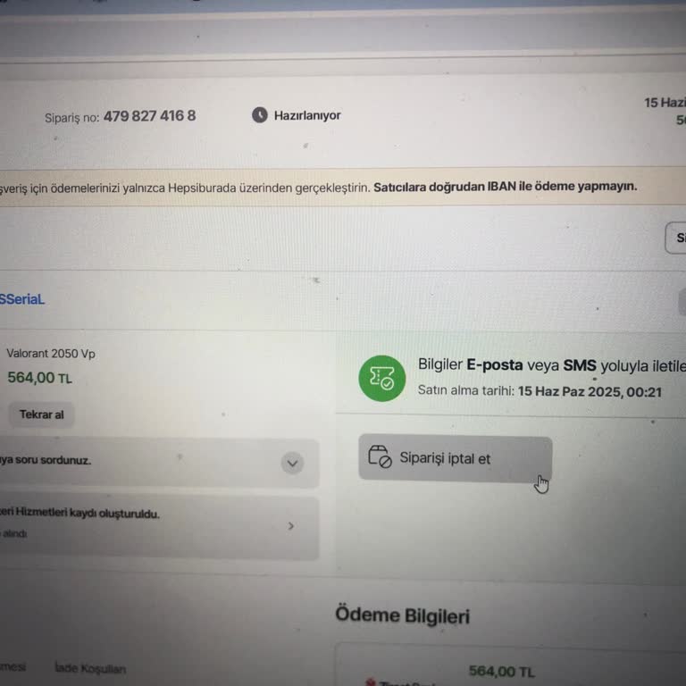 Hepsiburada'dan Alınan VP Saatlerdir Teslim Edilmedi, İade Talebim Reddediliyor