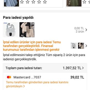 İptal Edilen Siparişim İçin Para İadesi Yapılmıyor