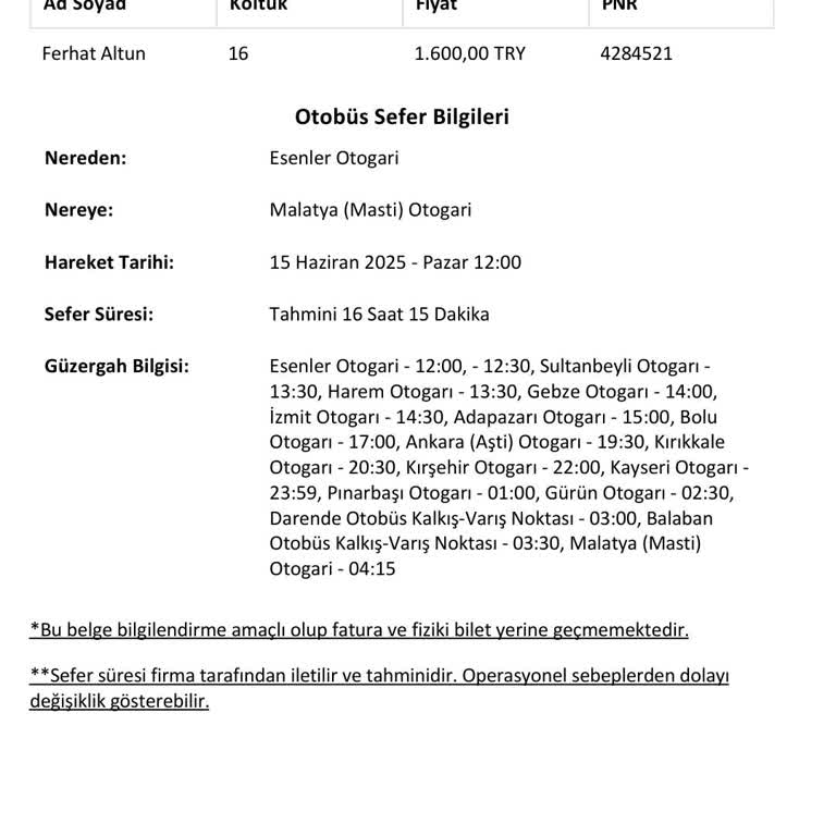 Otobüsün Geç Kalkışı Ve İlgisiz Firma Yetkilileri