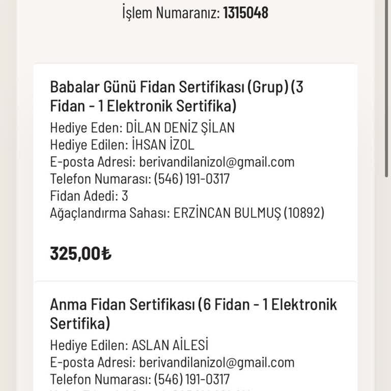 Babalar Günü Bağış Bilgileri Tarafıma Ulaşmadı