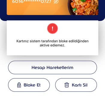 Ticket Restaurant Hak Edilen Kart Bakiyeme Bilgi Verilmeden Bloke Kondu
