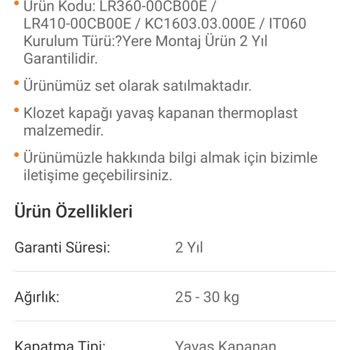 Trendyol Eksik Gönderilen Lara Klozet Takımı İçin Çözüm Bekliyorum