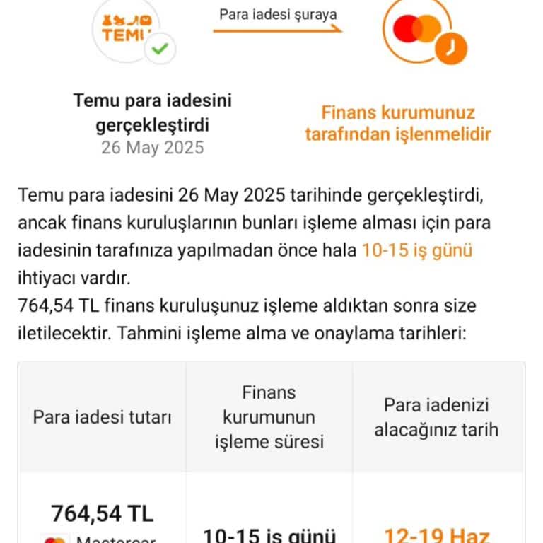 Temu'dan Yapılan İade Sonrası Para İadesi Sorunu Ve İletişimsizlik