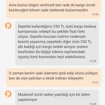 İade Sonrası Eksik Ücret Ve Kargo Bedeli Kesintisi Mağduriyeti