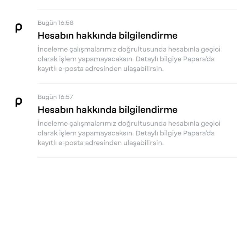 Papara Haksız Hesap İncelemesi Nedeniyle Mağduriyet Yaşıyorum