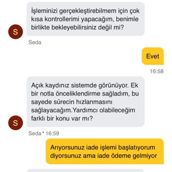 Migros Hemen Siparişim Geç Teslim Edildi İade Ödemem Yapılmıyor
