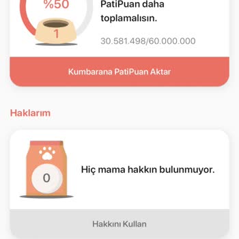 Kazandığım Mama Hakkı Hesabımda Görünmüyor
