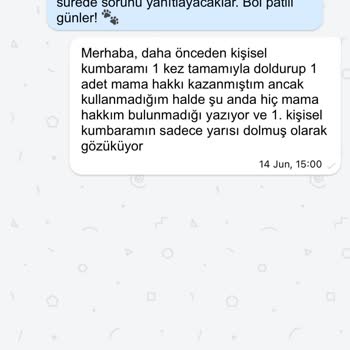 Kazandığım Mama Hakkı Hesabımda Görünmüyor