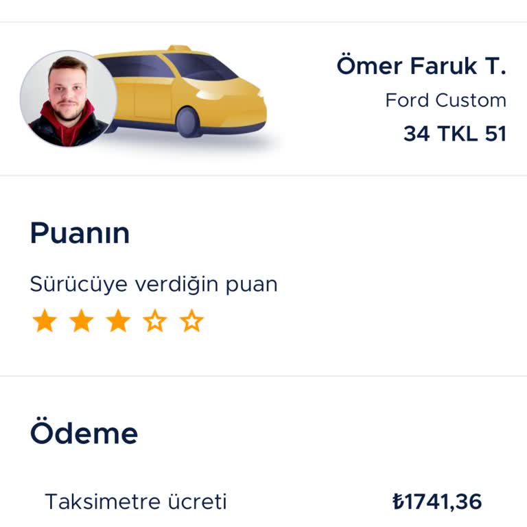 BiTaksi Üzerinden Çağrılan Taksinin Fazla Ücret Talep Etmesi