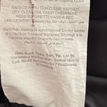 Kuru Temizleme Sonrası Montum Hasar Gördü, Ücret Ve Ürün İadesi Talebim Var