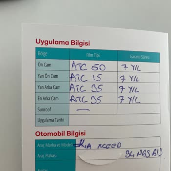Sıfır Aracıma Yapılan Cam Filmi Uygulaması Döşemeye Zarar Verdi