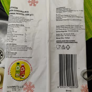 Dondurulmuş Parmak Patateste Yoğun Gaz Kokusu Ve Sağlık Endişesi