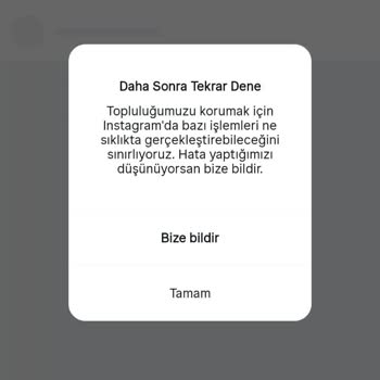Kuralsız Yere Instagram Hesabıma Sınırlama Getirildi, Erişimim Engellendi
