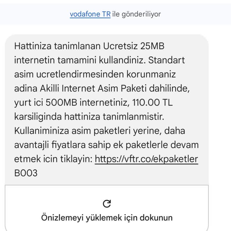 Kullanmadığım 500 MB İçin Haksız Ücret Talebiyle Mağdur Edildim