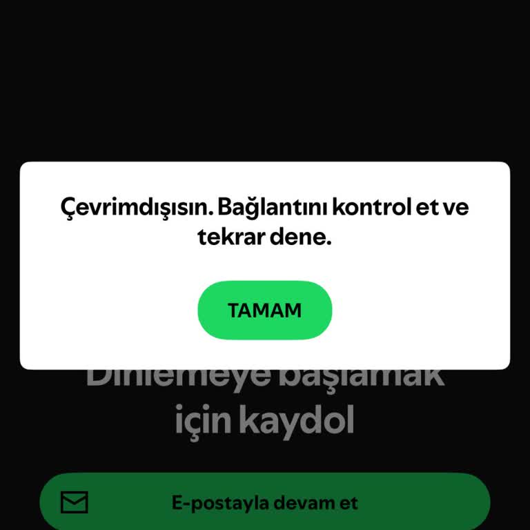 Spotify Üyeliğim Olmasına Rağmen Çevrim Dışısın Hatası Ve Giriş Sorunu Yaşıyorum