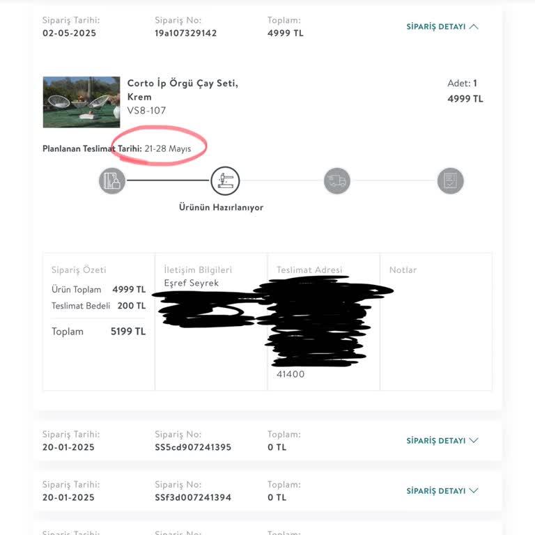 Vivense'den Alınan Ürünün Teslimatında Gecikme Ve İletişim Sorunu