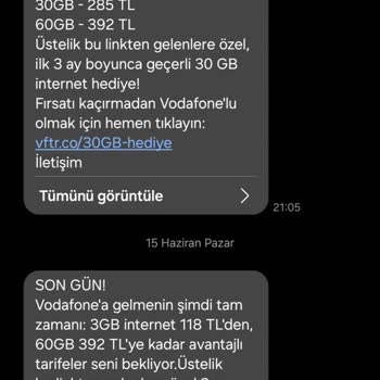 Vodafone'dan Gelen Israrlı SMS'ler Artık Yeter