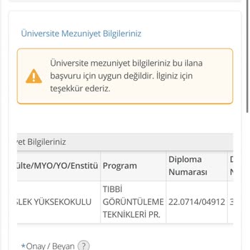 Başvuru Şartlarına Uygun Olmama Rağmen Sistem Hatası Ve Yetersiz Geri Dönüş