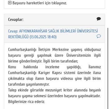 Başvuru Şartlarına Uygun Olmama Rağmen Sistem Hatası Ve Yetersiz Geri Dönüş