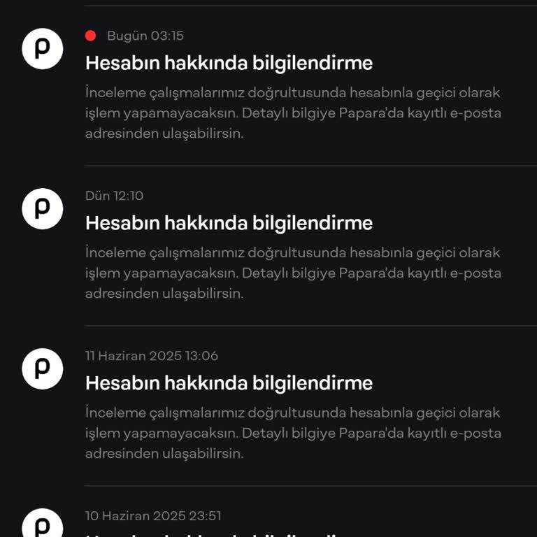 Papara Hesabımın Uzun Süredir İnceleme Altında Olmasından Dolayı Mağduriyet Yaşıyorum