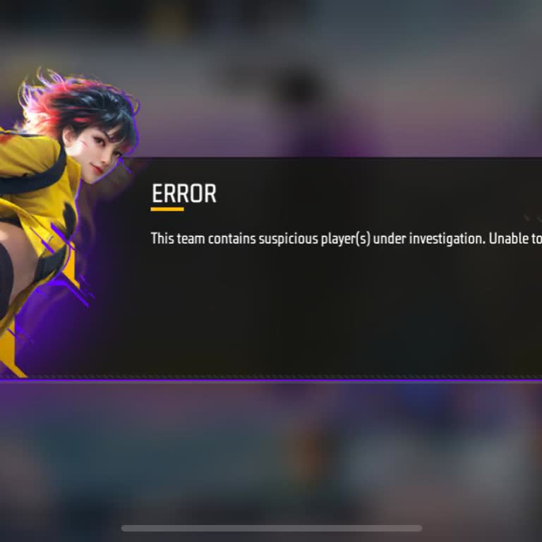'This Team Contains a Suspicious Player Under Investigation' Issue