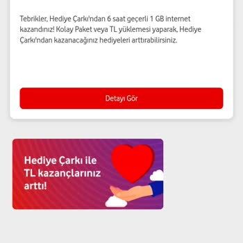 Vodafone Hediye Çarkında Tekrarlayan Ve Yetersiz İnternet Hediyesi