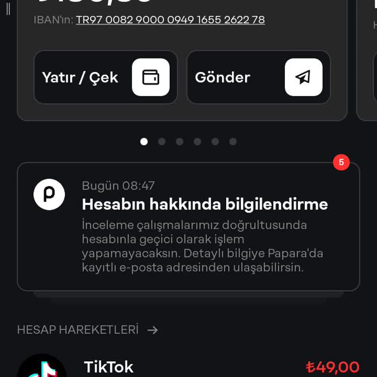 Papara Hesabımda Süre Gelen Kısıtlama ve Mağduriyet