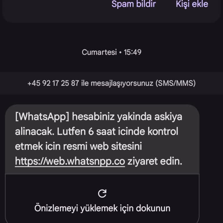 Danimarka Numarasından Gelen Sahte WhatsApp Mesajı Endişesi