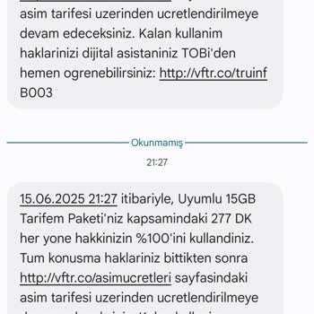 Vodafone Kullanmadığım Dakika İçin Haksız Aşım Ücreti Ve Zorunlu Paket Tanımlaması