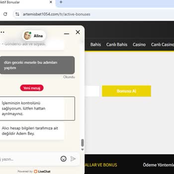 Artemisbet'te Yatırım Sonrası Bakiyem Hesabıma Geçmedi