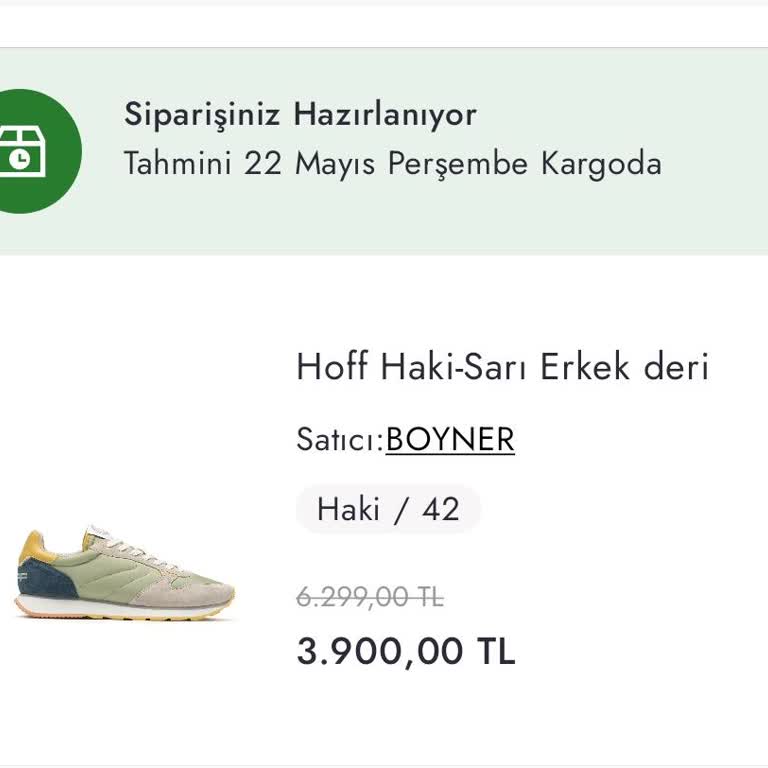 Boynerden Alınan Ayakkabının Bir Ay Geçmesine Rağmen Kargolanmaması Ve Bilgilendirme Yapılmaması