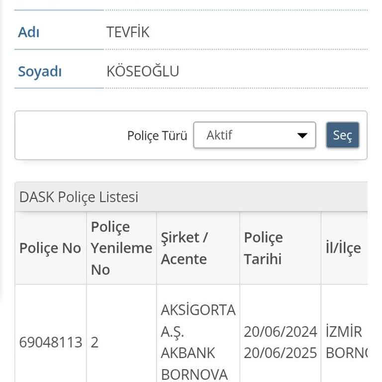 DASK Poliçesi Hatalı Kişi Üzerine Düzenlendi, Sorun Çözülemiyor!