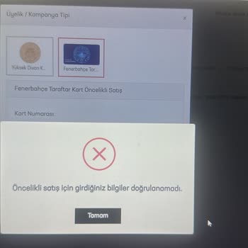Fenerbahçe Kombine Yenileme Sisteminde Sürekli Hata Alıyorum
