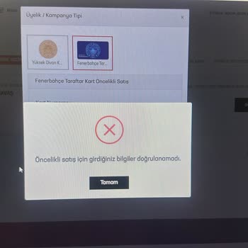 Fenerbahçe Kombine Yenileme Sisteminde Sürekli Hata Alıyorum