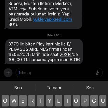 Pegasus Havayolları'ndan Bilgim Dışında Kartımdan Para Çekildi