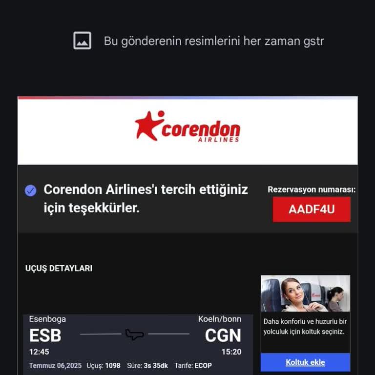 Corendon Changed My Ankara–Cologne Flight to 23:55 Without Warning
