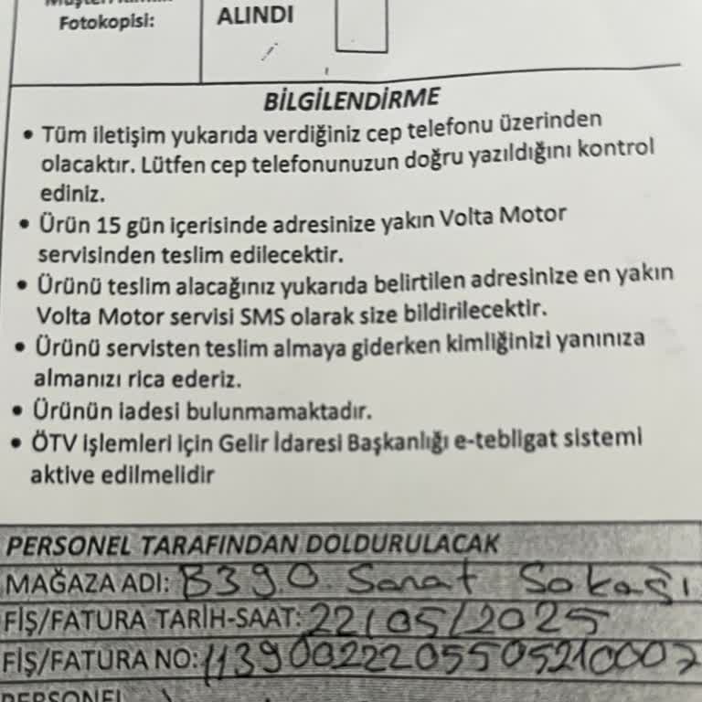 Satın Aldığım Volta Motosiklet Zamanında Teslim Edilmedi, Bilgi Alamıyorum