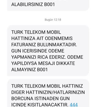 Kullandığım Hattın Borcu Yokken Yanlış Borç Mesajı Alıyorum