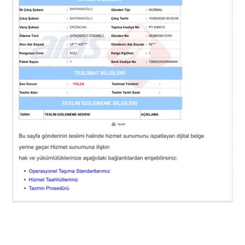 Kargom Erzurum'da Bekliyor Teslimat Sorunu Yaşıyorum