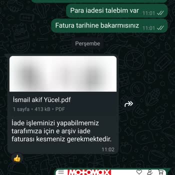 Yanlış Fatura Nedeniyle İade Ve Para İadesi Sürecim Çözülemiyor