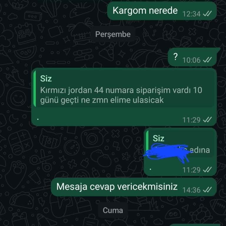 Sipariş Verildi, Ürün Teslim Edilmedi, Müşteri Hizmeti Yanıtsız