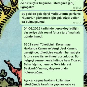 Faturasız Satış, İade Reddi Ve Vergi Bilgisi Gizliliği Nedeniyle Mağduriyet Yaşıyorum