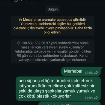 Sipariş Ettiğim Şapkalar Kalitesiz Ve İlgisiz Müşteri Hizmetiyle Mağdur Oldum