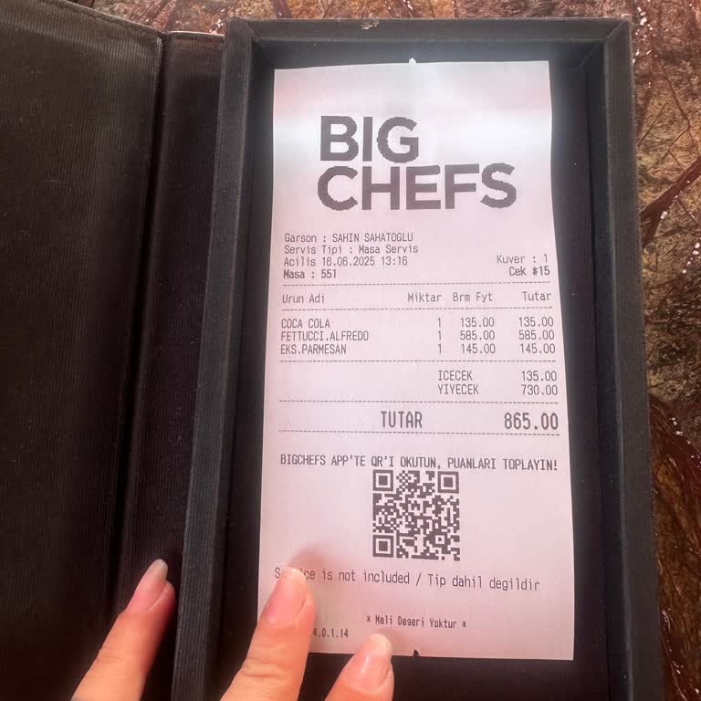 Big Chefs'te Ekstra Parmesan Ve İçecek Fiyatları Şaşırttı